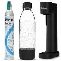 Vandens prisotinimo sifonas PushAir Dafi juodas su CO2 kapsule ir 0,7 l buteliu
