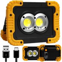 LED halogeninis nešiojamas prožektorius, įkraunamas, 20W=200W, statyboms