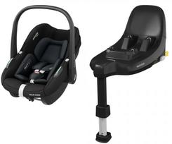 Automobilinė kėdutė Maxi-Cosi Pebble S 2026 Tonal Black su FamilyFix baze