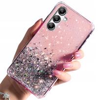 Dėklas Samsung Galaxy A35 5G su blizgučiais ir stiklu