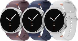 Laikrodžio dirželis Samsung Galaxy Watch 8 46/44 mm, 3 vnt., balta, tamsiai mėlyna, bordo