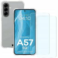 Dėklas ir 2 grūdinto stiklo plėvelės Bizon Samsung Galaxy A57 5G, rinkinys
