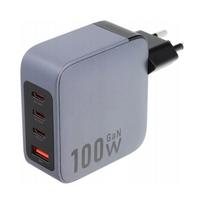 Kroviklis Forcell GaN 100W, 3x USB-C PD QC 4.0, USB, nešiojamam kompiuteriui