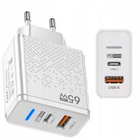 Kompaktiškas GaN 65W USB-C PD + QC 3.0 AC įkroviklis