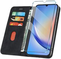 Dėklas Samsung A34 5G su magnetine sagtimi ir stikliuku
