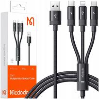 USB laidas 3in1, USB-C, Lightning, Micro USB, 1 m, LED, MCDODO
