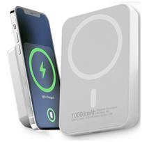 Nešiojamas įkroviklis Powerbank Magsafe 10000mAh su belaidžiu įkrovimu ir USB-C laidu, skirtas iPhone