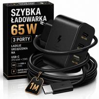 Greitasis įkroviklis 65W, 1 m Type-C laidas, PD, 2 x USB-C, USB-A, QC
