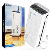 Išorinė baterija POLION 22.5W 40000mAh USB-C USB-A PD 3.0 QC 3.0 su laidu