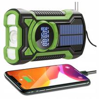 Nešiojamas saulės radijas su žibintuvėliu 5000mAh JB-07G