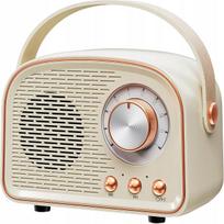 Nešiojama retro Bluetooth FM kolonėlė su USB, microSD ir AUX