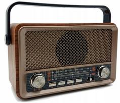 Radijo imtuvas Retro Bluetooth garsiakalbis USB SD MP3 medinis USB-C įkrovimas