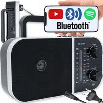 Nešiojamas virtuvinis radijas su „Bluetooth“, antena ir USB laikikliu
