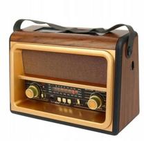 Radijo imtuvas FM, retro stiliaus, su Bluetooth, saulės baterija, nuotolinio valdymo pultu