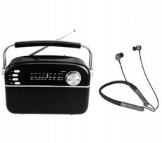 FM radijas Manta RDI918B SOLAR 2 Bluetooth juodas su ausinėmis