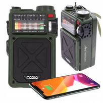 Nešiojama saulės radija su avarine žibintuvėliu ir 4000mAh baterija