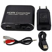 HDMI 2.0 garso ištraukiklis su TOSLINK, optiniu konverteriu ir AUX jungtimi, HDCP, 4K imtuvas