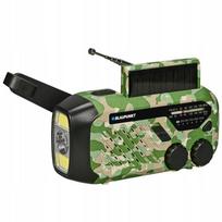 Radijo imtuvas Blaupunkt ER10GC, saulės ir dinaminis, AM/FM, žalias kamufliažas, su žibintuvėliu