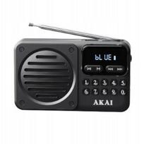 Nešiojamas radijas AKAI juodas retro AM/FM