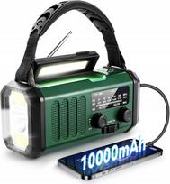 Radijo imtuvas su saulės baterija, AM/FM, SOS, USB įkrovikliu, kompasu, 10000mAh