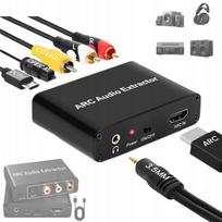 HDMI ARC garso išskyrimo konverteris su koaksialiniu ir optiniu jungtimis