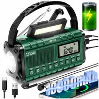 Nešiojama virtuvinė radija su saulės baterija, dinaminiu žibintuvėliu ir 10000 mAh išorine baterija