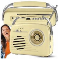 Nešiojamas retro stiliaus virtuvės radijas su Bluetooth, FM, tinklo ir baterijų veikimu