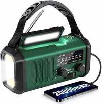 Radijo imtuvas su 20000mAh akumuliatoriumi, saulės baterija, AM/FM ir USB įkrovikliu