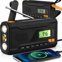 Radijo imtuvas su saulės baterija, avarinė žibintuvėlis, 4500mAh powerbank