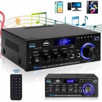 Garso stiprintuvas AK45 su FM, Bluetooth 5.0, USB, SD, AUX ir nuotolinio valdymo pultu