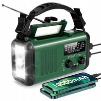 Saulės radijas su rankena, avarinis radijas, 10000mAh žibintas