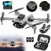 Sulankstomas dronas su dviem HD kameromis ir baterijomis aerofotografijai