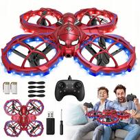 Mini dronas RC lėktuvas su LED, raudonas