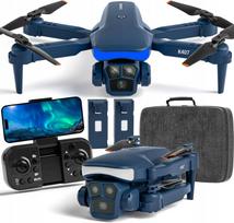 Sulankstomas dronas su 1080P kamera K407, 135° reguliuojamu objektyvu, 2 baterijos