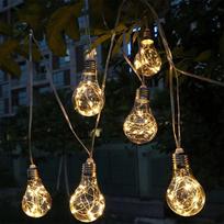 Saulės šviesos girlianda, 10 LED lempučių su panele