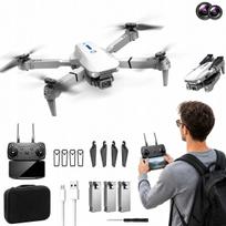 Dronas 1080P su dviem kameromis, 3 baterijomis, 100 m nuotoliu