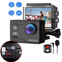 Sportinė kamera 4K UHD 20MP WiFi atspari vandeniui 40m EIS juoda rinkinys
