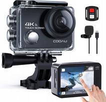 Veiksmo kamera COOAU 4K 20MP WiFi, atspari vandeniui iki 40 m, su 2 baterijomis