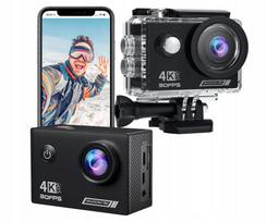 Sportinė kamera 4K30 WiFi, 20 MP HD, 170°, su priedais