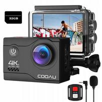 Veiksmo kamera 4K 20MP UHD su WiFi, mikrofonu, priedų rinkiniu ir 32GB atmintimi