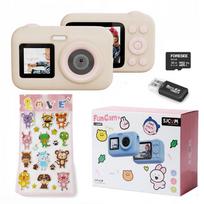 Vaikiška kamera FUNCAM+ SJCAM, 2 LCD ekranai, žaidimų lipdukai, 32GB