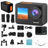 Veiksmo kamera 4K 16MP, atspari vandeniui 5 m, du ekranai, priedai, PRIME3