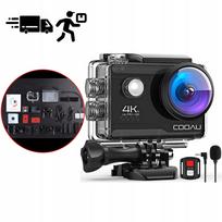 4K UHD veiksmo kamera, WIFI, atspari vandeniui iki 40 m, juoda, EIS stabilizacija