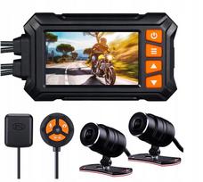 Vaizdo registratorius A12 motociklui 2x Full HD kamera 1080p 3" nuotolinio valdymo pultas WiFi GPS