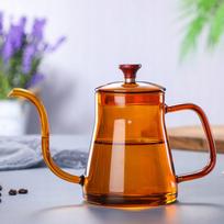 Stiklinis arbatos ir kavos virimo virdulys su snapeliu, dangteliu, 600 ml, amber