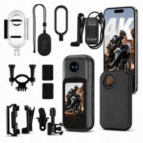 Mini sportinė kamera WiFi 4K, atspari vandeniui, magnetinė, su priedais