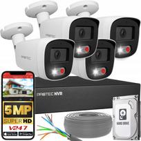 Stebėjimo sistema 4 IP POE 5Mpx kameros su išoriniu 1TB HDD ir judesio aptikimu