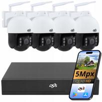 Belaidžių WiFi 5Mpx stebėjimo kamerų rinkinys DVS, 4 rotacinės kameros