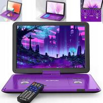 Nešiojamas DVD grotuvas 17.5" automobilinis žaidimų konsolė violetinis