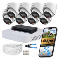 Lauko stebėjimo komplektas 8 IP PoE kamerų 4Mpx 2K IR LED DAHUA